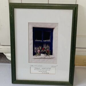Signed Cottage Window "Irish Reflections" Ireland Framed Print Celtic Farmhouse